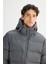 Regular Fit Normal Kesim Kapüşonlu Cepli Şişme Puffer Mont 5