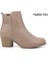 Kadın Bej Fermuarlı Kalın Topuklu Hakiki Deri Bot 1
