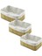 3 Boy Dikdörtgen Bambu Kenar Organizer Sepet Ahşap Altlık - Bezli 13X20-16X24-20X31CM (3791) 1