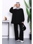 Siyah Iki Iplik Oversize Pantolonlu Takım 1