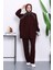 Bordo Taş Detaylı Fermuarlı Pantolonlu Tunik Modal Takım 1