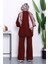 Bordo Iki Iplik Oversize Pantolonlu Takım 4