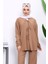 Vizon Ön Bağlamalı Bürümcük Kimono Pantolonlu Takım 3