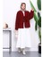 Bordo Önü Bağlamalı Keçe Kimono Ceket 2