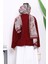 Bordo Önü Bağlamalı Keçe Kimono Ceket 4