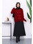 Bordo Kalp Düğme Detaylı Angora Yumoş Triko Hırka 2
