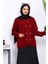 Bordo Kalp Düğme Detaylı Angora Yumoş Triko Hırka 3