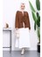 Kahverengi Önü Bağlamalı Keçe Kimono Ceket 2
