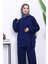 Lacivert Yan Bağlamalı Tunik Pantolonlu Modal Takım 3
