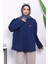 Lacivert Bisiklet Yaka Iki Iplik Oversize Sweatshirt 3