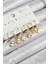 Pirinç Zirkon Taşlı Yonca Model Gold Renk 6'lı Küpe Set 1