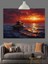 Gün Batımında Tekne ve Deniz Dekoratif Kanvas - Mdf Ahşap Tablo 1