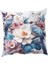 İçi Dolu Krep Örgü Üzerine Dijital Baskılı Kırlent 45x43 cm | Çiçekli Kuş Desenli Dekoratif Yastık 1