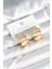 Mineli Karışık Renkli Gold Pirinç Kadın Küpe 1