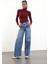 Bordo Boğazlı Transparan Bluz 25226 2