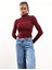 Bordo Boğazlı Transparan Bluz 25226 3