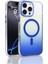 iPhone Uyumlu 16 Pro Max Kılıf M-Safe Şarj Özellikli Transparan Renk Geçişli Zore Toros Kapak-Mavi 1