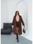 Premium Oversize Modern Kahverengi Kaşe Kaban 1