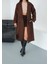 Premium Oversize Modern Kahverengi Kaşe Kaban 3
