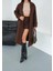 Premium Oversize Modern Kahverengi Kaşe Kaban 4