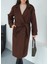 Premium Oversize Modern Kahverengi Kaşe Kaban 5