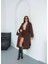 Premium Oversize Modern Kahverengi Kaşe Kaban 6