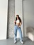 Baggy Kar Yıkama Orta Mavi Jeans Pantolon D2007 2