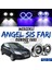 Ford Focus 2.5 2009-2011 Uyumlu Üniversal Mercekli Angel Sis Farı Metal Su Geçirmez 76 mm Mavi Halkalı Gündüz Farı Angel Eyes 2 Adet 1