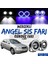Opel Astra G 1998-2004 Uyumlu Üniversal Mercekli Angel Sis Farı Metal Su Geçirmez 76 mm Mavi Halkalı Gündüz Farı Angel Eyes 2 Adet 1