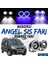 Fiat Doblo D2 2005-2010 Uyumlu Üniversal Mercekli Angel Sis Farı Metal Su Geçirmez 76 mm Mavi Halkalı Gündüz Farı Angel Eyes 2 Adet 1