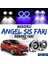 Renault Clio 4 2012-2020 Uyumlu Üniversal Mercekli Angel Sis Farı Metal Su Geçirmez 76 mm Mavi Halkalı Gündüz Farı Angel Eyes 2 Adet 1
