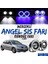 Renault Megane 2 2003-2008 Uyumlu Üniversal Mercekli Angel Sis Farı Metal Su Geçirmez 76 mm Mavi Halkalı Gündüz Farı Angel Eyes 2 Adet 1