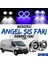 Fiat Ducato Uyumlu Üniversal Mercekli Angel Sis Farı Metal Su Geçirmez 76 mm Mavi Halkalı Gündüz Farı Angel Eyes 2 Adet 1