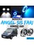 Peugeot Bipper 2008-2022 Uyumlu Üniversal Mercekli Angel Sis Farı Metal Su Geçirmez 76 mm Buz Mavi Halkalı Gündüz Farı Angel Eyes 2 Adet 1