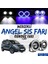 Fiat Fiorino 2008-2023 Uyumlu Üniversal Mercekli Angel Sis Farı Metal Su Geçirmez 76 mm Mavi Halkalı Gündüz Farı Angel Eyes 2 Adet 1