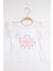 Beyaz Taçlı Birthday Girl Baskılı Kısa Kollu Kız Çocuk Tişört - Olena 5
