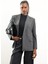 Antrasit Çift Düğmeli Blazer Ceket 17165 3
