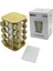 16PCS Kare - Döner Standlı Cam - Bambu Kapak Tuzluk - Baharatlık Bambu Stand (4741) 1