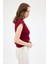 Bordo Yanları Büzgülü Triko Bluz 2306 6