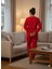 Kadın Kırmızı Peluş Pijama Takımı 4