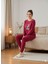 Kadın Geyik Detaylı Bordo Pijama Takımı 4