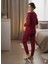 Kadın Bordo Kışlık Pijama Takımı 2