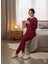 Kadın Bordo Kışlık Pijama Takımı 3