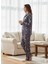 Kadın Yıldızlı Düğme Detaylı Pijama Takımı 2