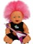 Punkçı Bebek Figürü 25 cm - Pembe Saçlı 1