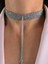 8 Sıralı Zincir Dokuma Sallantılı Vücut Tasma Choker Silver Gümüş Renk El Yapımı Kolye 5