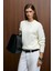 NANNA Kadın Oversize Fit Yumuşacık Kaşmir Tuşesinde Bisiklet yaka Kalın Triko Ekru Kazak 6