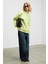 KARIUS Kadın Organik Pamuklu İçi Polarlı Oversize Yuvarlak Yakalı Sarı Sweatshirt 4