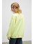 KARIUS Kadın Organik Pamuklu İçi Polarlı Oversize Yuvarlak Yakalı Sarı Sweatshirt 6