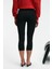 SYRELIA Kadın Esnek Kumaşlı Slim Fit Capri Siyah Tayt 6
